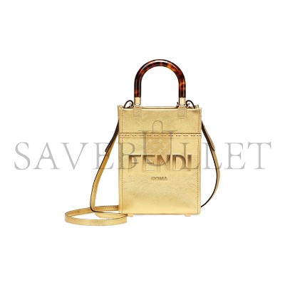 FENDI MINI SUNSHINE SHOPPER TOTE GOLD 8BS051AJH7F1GNN (18*13*6m)